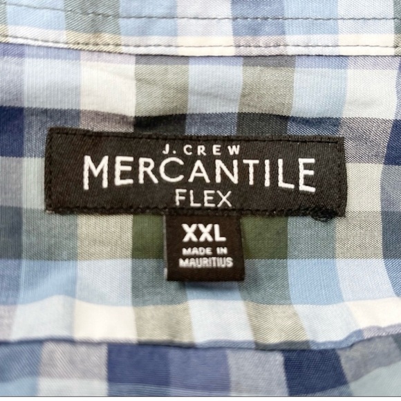 J CREW MERCANTILE Men’s Flex Washed Shirt In Blue Plaid Long Sleeve Size XXL - Picture 7 of 7